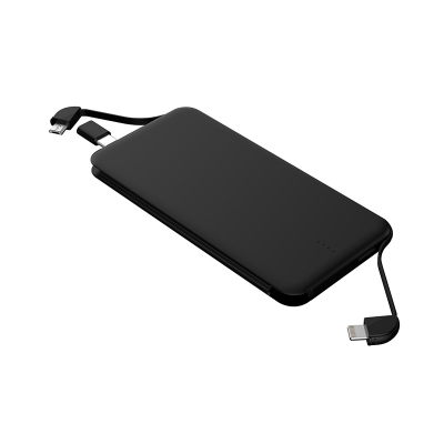 5000mAh Ultra-compact Power Bank with Built-in micro & lightning Cables